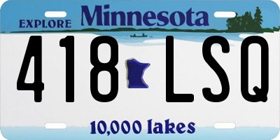 MN license plate 418LSQ