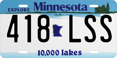 MN license plate 418LSS