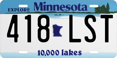 MN license plate 418LST