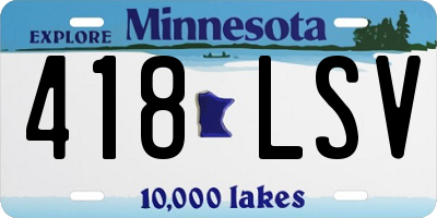 MN license plate 418LSV