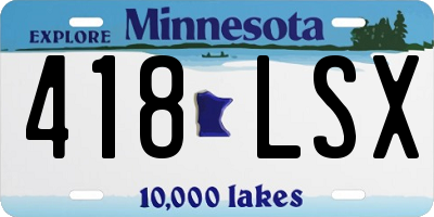 MN license plate 418LSX