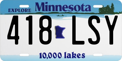 MN license plate 418LSY