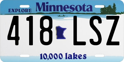 MN license plate 418LSZ