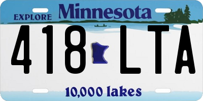 MN license plate 418LTA