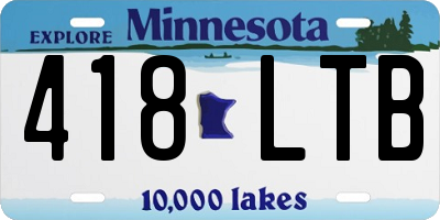 MN license plate 418LTB