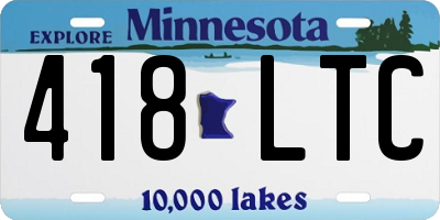 MN license plate 418LTC