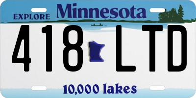 MN license plate 418LTD