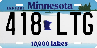 MN license plate 418LTG