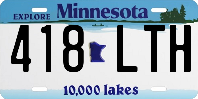 MN license plate 418LTH