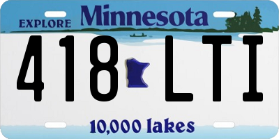 MN license plate 418LTI