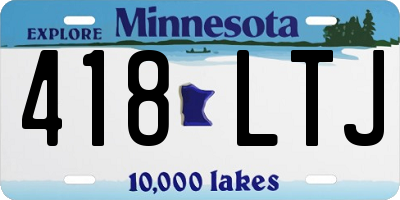 MN license plate 418LTJ