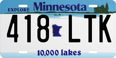 MN license plate 418LTK