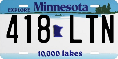 MN license plate 418LTN