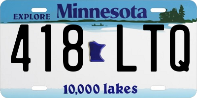 MN license plate 418LTQ