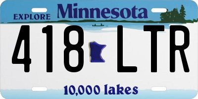 MN license plate 418LTR