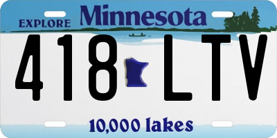 MN license plate 418LTV