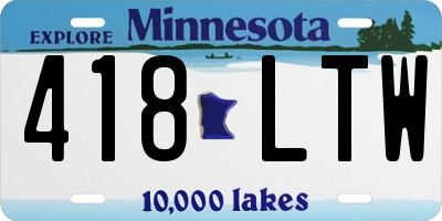 MN license plate 418LTW