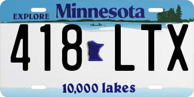 MN license plate 418LTX