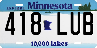 MN license plate 418LUB