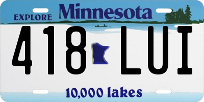 MN license plate 418LUI