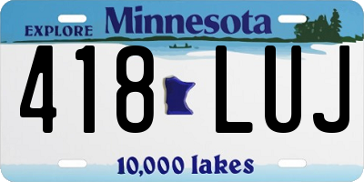 MN license plate 418LUJ