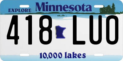 MN license plate 418LUO