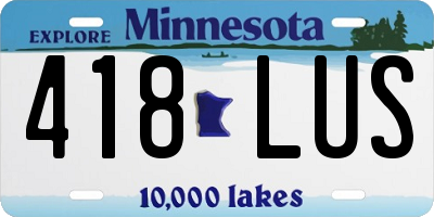 MN license plate 418LUS