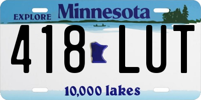 MN license plate 418LUT
