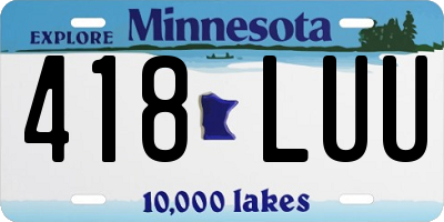 MN license plate 418LUU