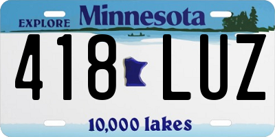 MN license plate 418LUZ