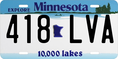 MN license plate 418LVA