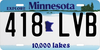 MN license plate 418LVB