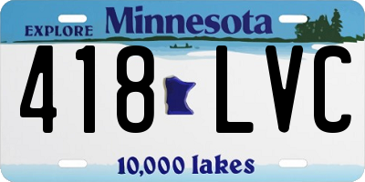 MN license plate 418LVC