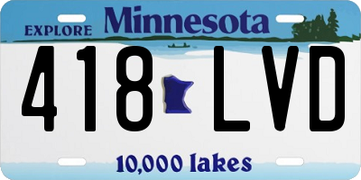 MN license plate 418LVD
