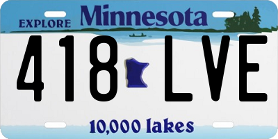 MN license plate 418LVE
