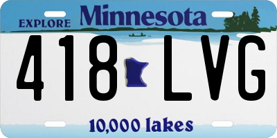 MN license plate 418LVG