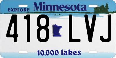MN license plate 418LVJ