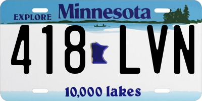 MN license plate 418LVN