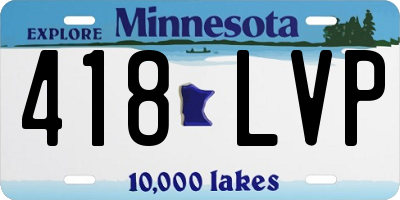 MN license plate 418LVP
