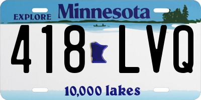MN license plate 418LVQ