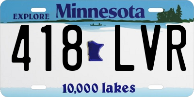 MN license plate 418LVR