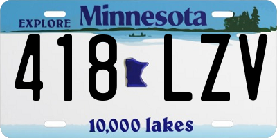 MN license plate 418LZV