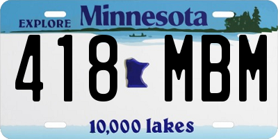 MN license plate 418MBM