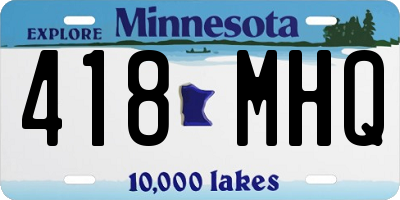 MN license plate 418MHQ