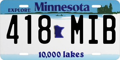 MN license plate 418MIB