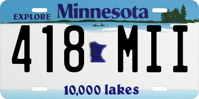 MN license plate 418MII