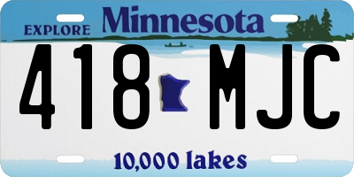 MN license plate 418MJC