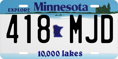 MN license plate 418MJD