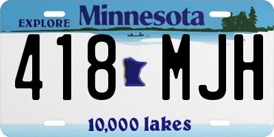 MN license plate 418MJH