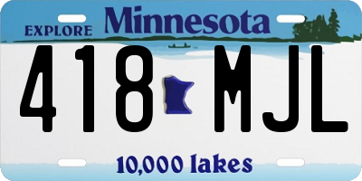 MN license plate 418MJL